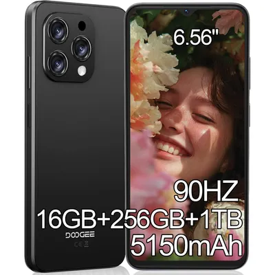 Produktbild von DOOGEE N55 Pro 4G Ohne Vertrag Smartphone 6,56" HD 12GB+256GB/1 TB erweiterbar Android 14 Handy,5150 mAh 13MP Gesichtserkennung/OTG,4G Handys, Schwarz