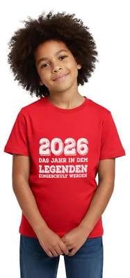 Produktbild von Spreadshirt Das Jahr In dem Legenden Eingeschult Werden Kinder T-Shirt, 122/128 (7-8 Jahre), Rot