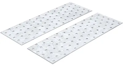 Image de Assortiment de Tôles d Acier Perforées 2 pcs 300 x 100 x 2 mm - Acier Résistant et Polyvalent - D-Work