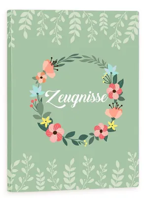 Image de Classeur A4 avec 40 pochettes transparentes, classeur pour documents avec motif floral, couleur verte