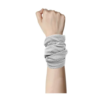 Produktbild von 4x Kühl-Schweißband Handgelenk – Atmungsaktives Mikrofaser Kühlarmband, Schnelltrocknend für Tennis, Yoga, Fitness & Sport, Grau