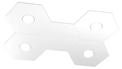 Obrázok produktu pre Moderné stropné svietidlo 5 modulov šesťuholníkový kov biely 4 svetlá led 12X4W