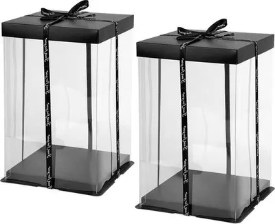 Image de Lot de 2 boîtes à gâteaux transparentes