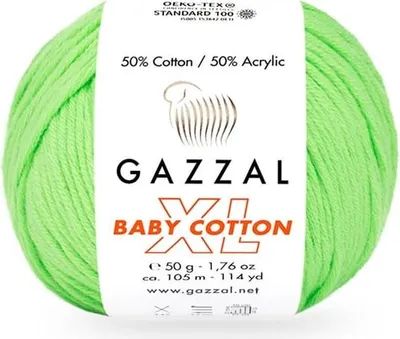 Produktbild von Gazzal Baby Baumwolle XL 3427 - Weiche Grüne Wolle 50% Baumwolle für Kinder