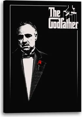Produktbild von Leinwandbild (60x80cm): Filmplakat Filmmotiv Der Pate Don Vito Corleone Marlon Brando, echter Holz-Keilrahmen inkl. Aufhänger, handgefertigt in Deutschland