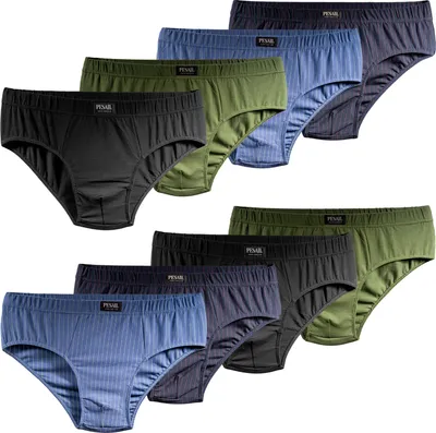 Produktbild von PESAIL Herren Slips, Gr. 7XL, 10x Briefs, M bis 10XL, Baumwolle, Unterwäsche ohne kratzenden Etiketten, Unterhosen, Farbmix 2