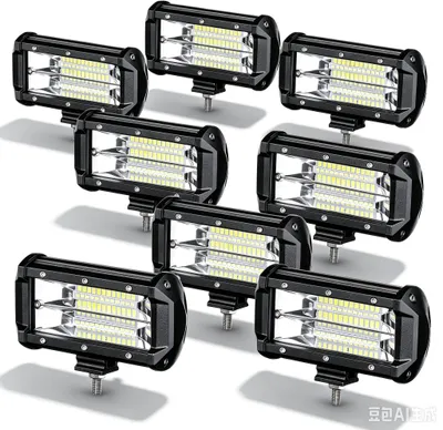 Immagine prodotto di LILIIN, 8 fari da lavoro LED da 72W, 21600LM, fari supplementari ad alta luminosità, 10-30V DC, 6000K, luce bianca fredda