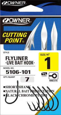 Produktbild von Owner Flyliner Haken (Gr. 1/0 - 8), Größe/Packungsinhalt:Gr. 2 / 8 Stück