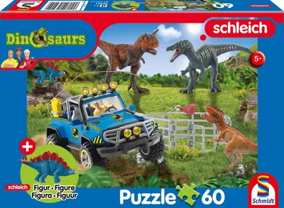 Produktbild von Schmidt Spiele Puzzle Schleich Dinosaurs, Urzeit-Giganten mit Add-on 60Teile