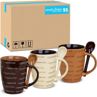 Image de Tasses à café Cuillères Set de 36 avec slogan Cappuccino