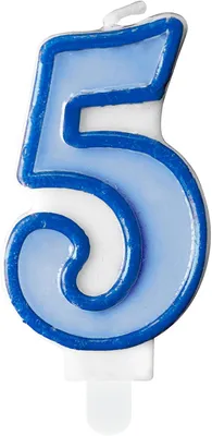 Image de Bougie d'anniversaire bleue, numéro 5