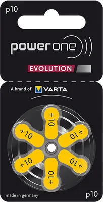 Produktbild von PowerOne Evolution 10 - Zinkovo-vzduchový gombíkový článok pre načúvacie prístroje - balenie 6 kusov