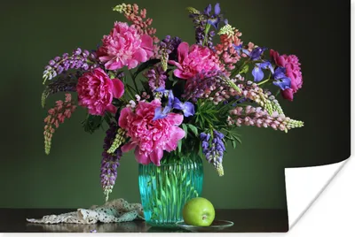Produktbild von MuchoWow® Poster Farben - Blumen - Stilleben 180x120 cm - Fotoplakat