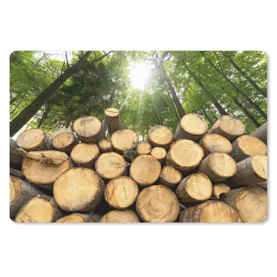 Produktbild von MuchoWow® Schreibtischunterlage Bäume - Holz - Wald 60x40 cm - XXL Mauspad - Großes Mauspad