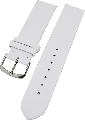 Produktbild von Uhrenarmband weiches Kalbslederband Weiß ohne Naht 18mm