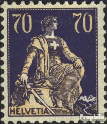 Produktbild von Briefmarken Schweiz 1921 Mi 171z, geriffelter Gummi gestempelt Helvetia