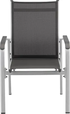 A front view of a single outdoor chair.