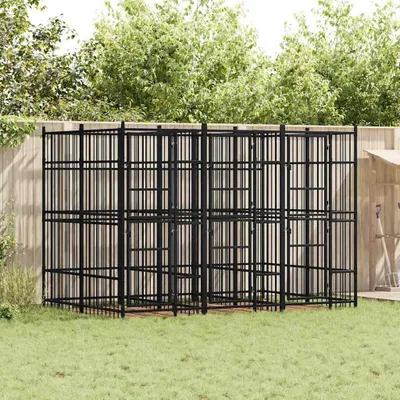 Image de vidaXL Enclos extérieur pour chiens acier 5,53 m