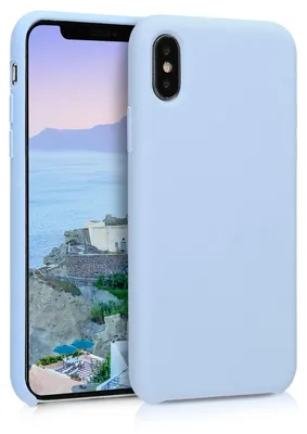 Produktbild von kwmobile Handyhülle für Apple iPhone X Hülle - Case Silikon - Kabelloses Laden - Schutzhülle Cover in Hellblau matt