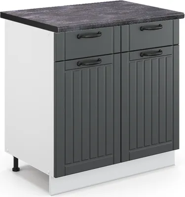 Produktbild von Küchenunterschrank Vicco Fame-Line Anthrazit Landhaus 80 cm , AP Anthrazit, Model 45694