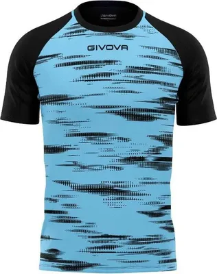Produktbild von Givova Pixel Sky-schwarzes Sport-T-Shirt - XXL