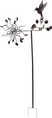 Produktbild von Metallisches Windskulptur für den Außenbereich - Einrichtungswindspinner für Rasen, Garten und Terrasse mit Windmühle - Gartenornamente für draußen