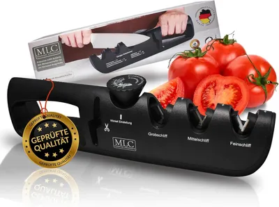 Imagen del producto de Afilador de cuchillos y tijeras 4 en 1, con ángulo ajustable, compacto, ideal para la cocina