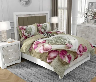 Produktbild von Bettwäsche 200x220 cm + 2x70x80 cm, 3-teilig, 100% Baumwolle, Satin, Reißverschluss, Bunt - SOVIO | So.0226