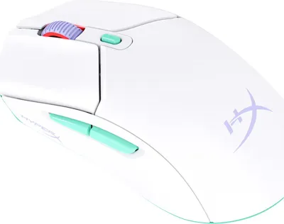 Obrázok produktu pre HyperX Pulsefire Haste 2 Core Wls – herná myš (biela/zel./fial.), Všestranný, USB Typ-A, 3600 DPI, Biela