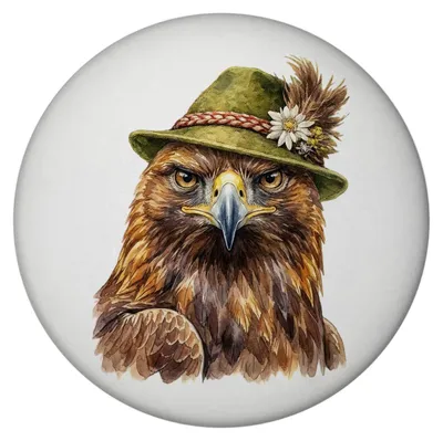 Produktbild von Steinadler mit alpenländischem Trachtenhut Magnet mit Flaschenöffner