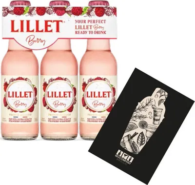 Produktbild von Lillet Berry 3er Set ready to drink 3x 200ml (10,3% vol) Lillet Wild Berry Strawberry Raspberry Mischgetränk- [Enthält Sulfite]