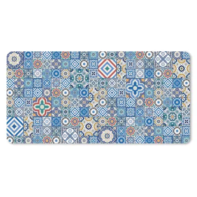 Produktbild von MuchoWow® Schreibtischunterlage Muster - Blau - Formen 80x40 cm - XXL Mauspad - Gaming Mauspad