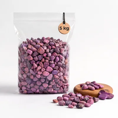 Produktbild von Bunte Deko-Steine 5 KG Glas-Vasen Streudeko Ø 8-16 mm flieder