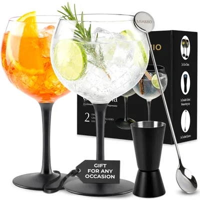 2 Gin-Gläser 650 ml Crystaluna – modernes Design