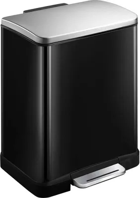 Produktbild von EKO - E-Cube Treteimer 20 Liter - Stainless steel Plastic  - Schwarz, Matt Edelstahl