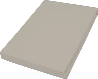 Produktbild von Hahn Haustextilien Elasthan-Jersey-Spannbetttuch für Topper 180-200x200 cm Höhe 4-10 cm kiesel