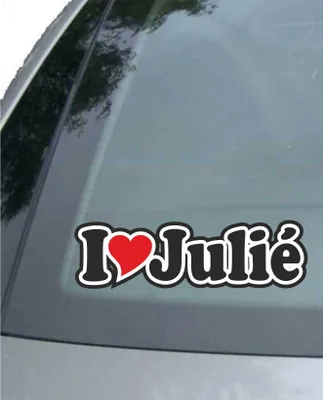 Produktbild von INDIGOS UG - Aufkleber / Autoaufkleber - I Love Heart - Ich liebe mit Herz 15 cm - I LOVE Julié- Auto LKW Truck - Sticker mit Namen vom Mann Frau Kind