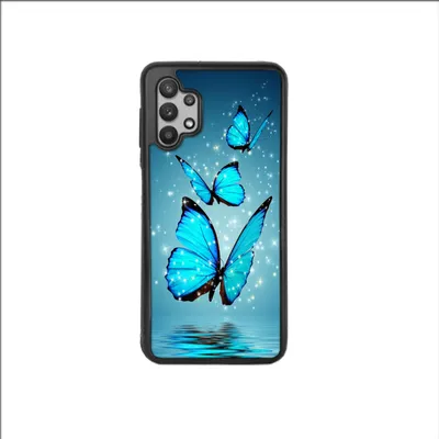 Produktbild von TPU Silikon Hülle für Samsung Galaxy A32 5G Handy Cover Case Schutzhülle Handyhülle Bumper MOTIV 4 Schmetterling Blau