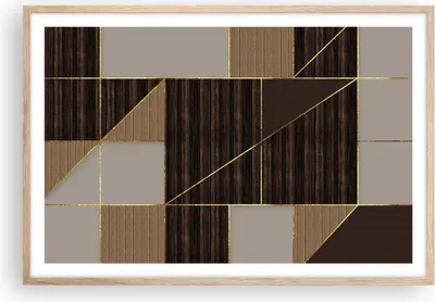 Produktbild von Gerahmtes Poster - Rahmen in heller Eiche - Rechtecke Quadrate Braun - 91,5x61 cm - Wand Bild - Wanddeko - Wandbilder - Kunstposter - Wandposter - Bilderrahmen - Bilder - Kunstdruck - P2NAA91x61-4610