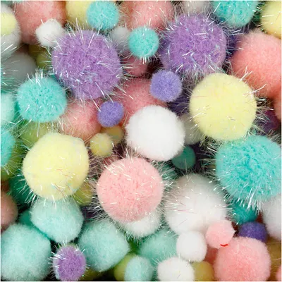 Produktbild von Creativ Company Pom-Poms Bastelmaterial Pastellfarben 400 Stück