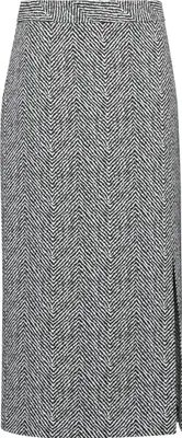 Produktbild von Comma Midirock mit Jacquard-Muster und Schlitz, Grau/Schwarz, Größe 40