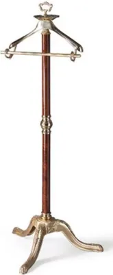 Produktbild von Casa Padrino Luxus Barock Dressboy Messingfarben / Dunkelbraun 40 x 40 x H. 133 cm - Edler Messing Kleiderständer - Barock Hotel Garderoben Möbel