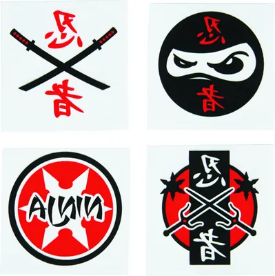 Produktbild von Ninja Kinder Tattoos Mottoparty 36 Stück