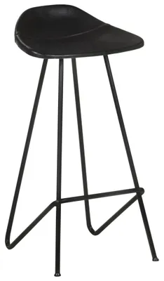 Produktbild von vidaXL Barhocker 2 Stk. Schwarz Echtleder