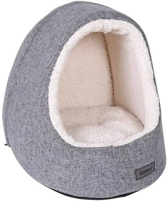 Produktbild von Katze Höhle mit reversiblem Kissen Katze Bett Kuschelhöhle Katze Bett Katze Haus Hellgrau