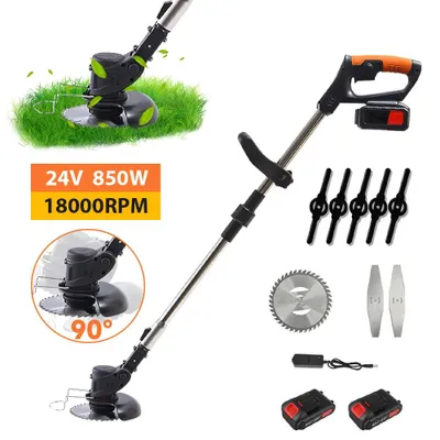 Produktbild von Akku-Rasentrimmer - Freischneider - 850 W - Bürstenloser Motor - Teleskopisch - 2 Akkus - Für Rasen und Garten