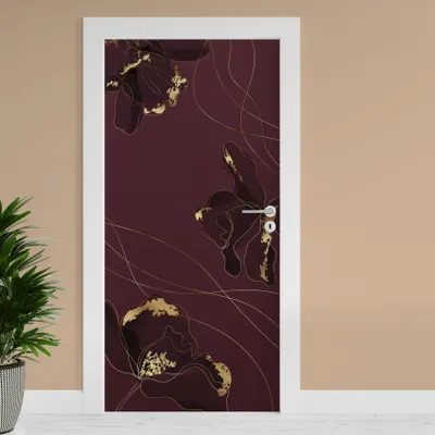 Produktbild von Türfolie "Abstrakte Blumen" 90x200cm Türposter Aufkleber Folie Tapete TF02-35
