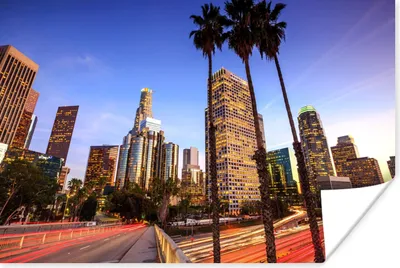 Produktbild von MuchoWow® Poster Stadt - Palme 180x120 cm - Fotoplakat