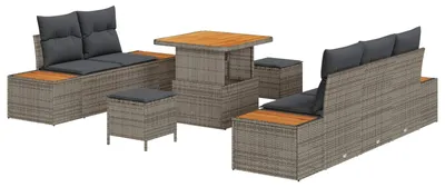 Produktbild von vidaXL Gartensofa-set 8 Stk. 7-Sitzanzahl Grau