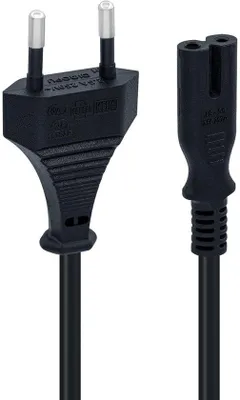 Obrázek produktu pro Dvouvodičový napájecí kabel, 1,5 m, černý – zástrčka Euro C7 – 2pólový napájecí kabel – pro PS5 / PS4 / PS3 / Xbox Series X/S – černý